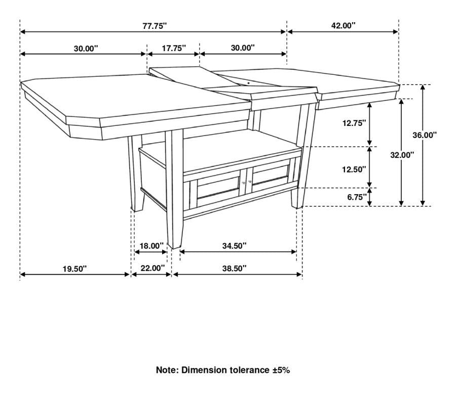 COUNTER HT TABLE 7 PC SET