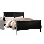 Louis Philippe Queen Bed Black Finish