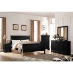 Louis Philippe Queen Bed Black Finish