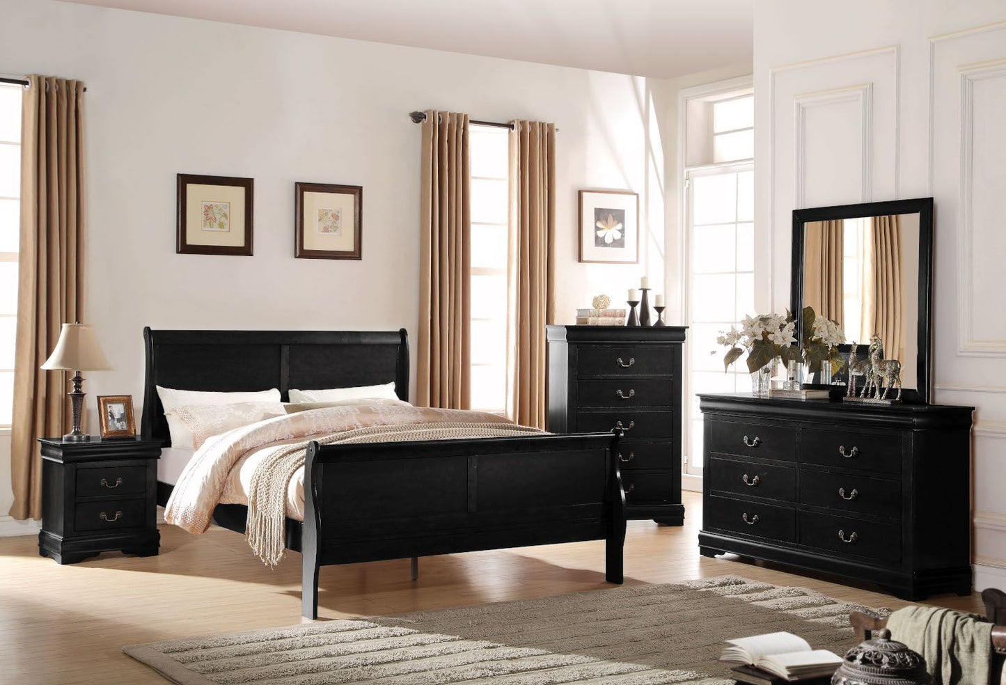 Louis Philippe 4 Piece Bedroom Set