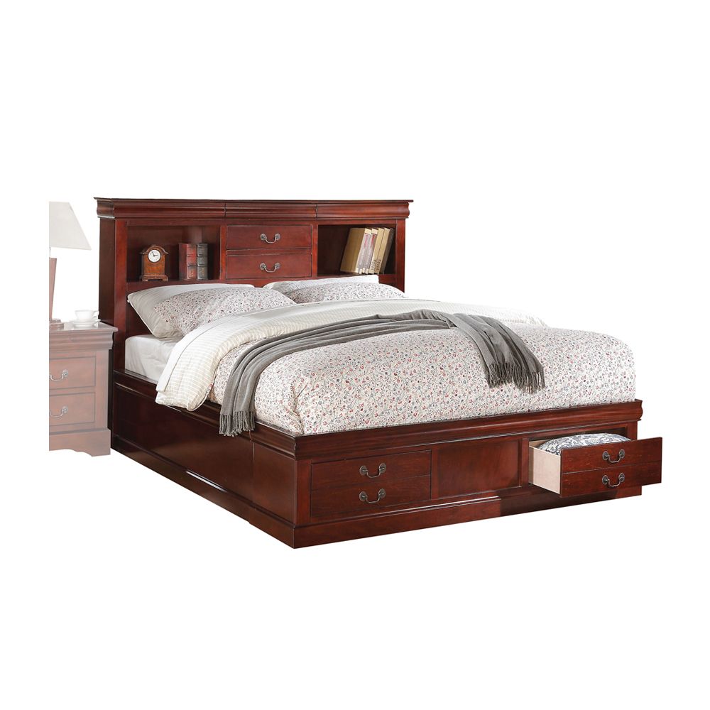 5 Piece Louis Philippe III Queen Bed with Storage Bedroom Set