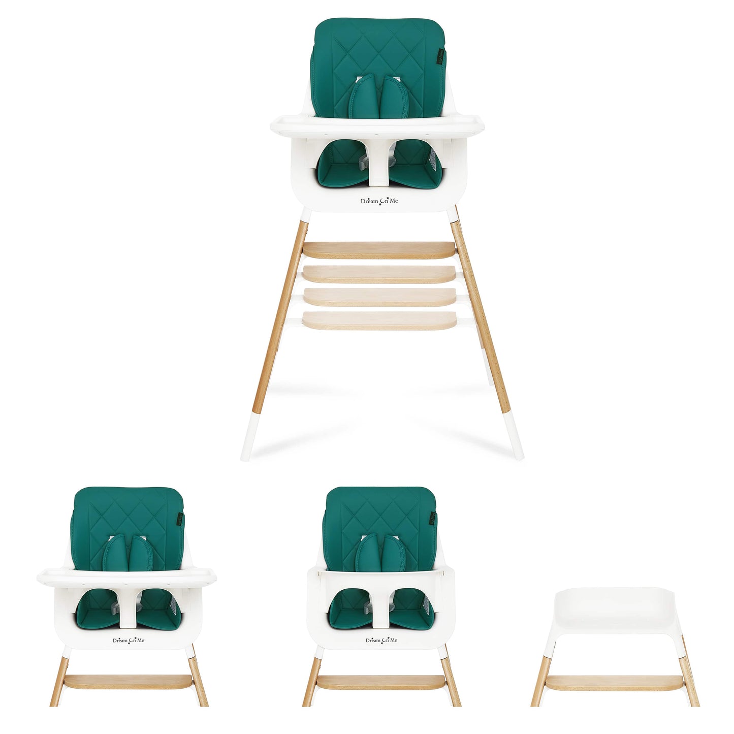 2 in 1 Wooden Highchair - Green