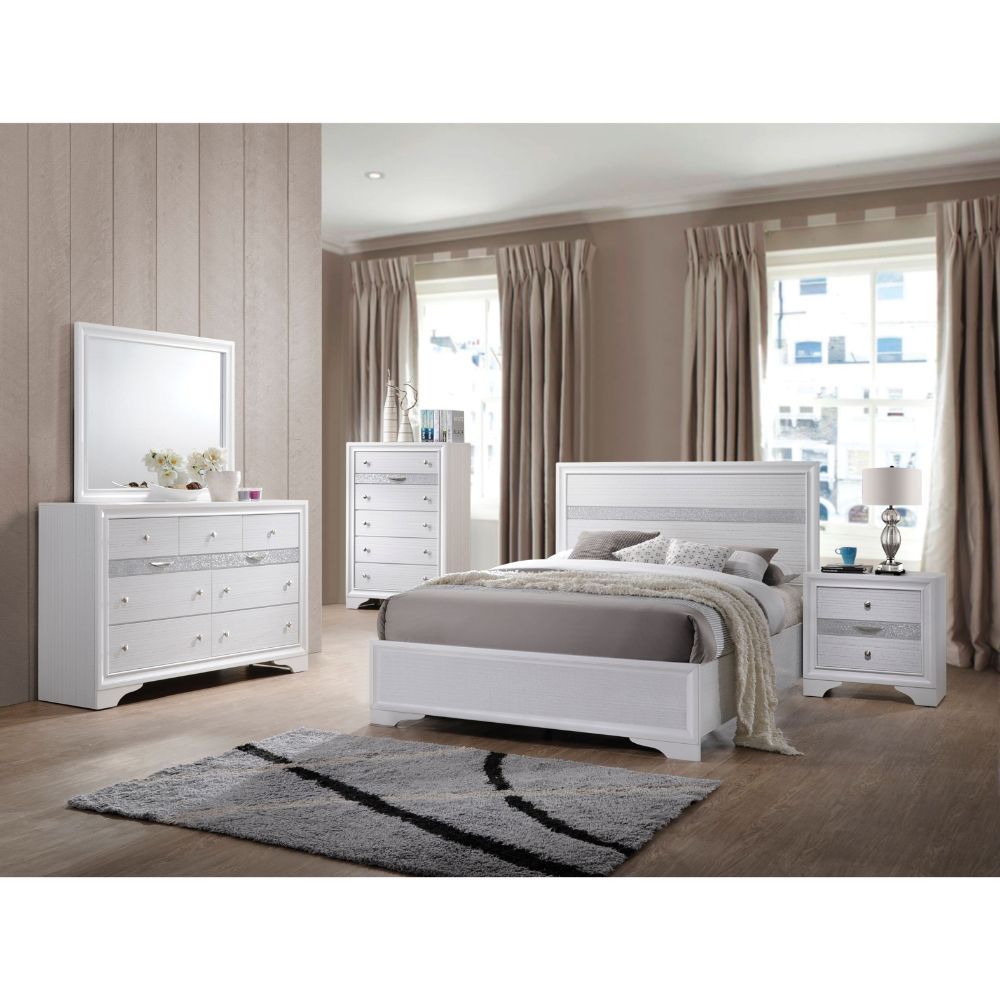 Naima Full Bed White Finish