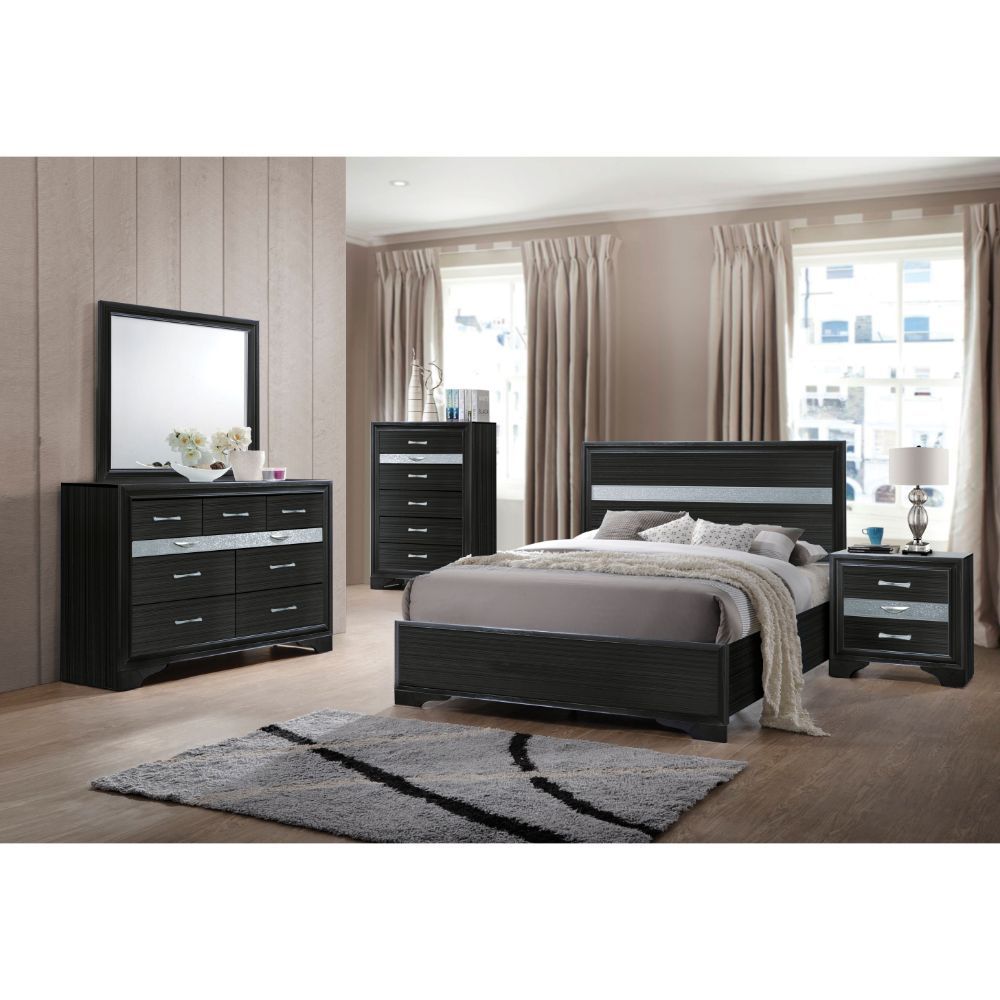 Naima Full Bed Black Finish