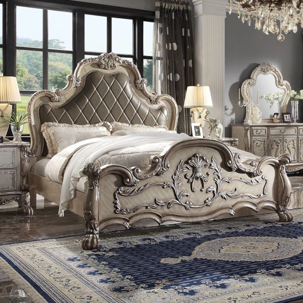 Dresden Eastern King Bed Vintage Bone White