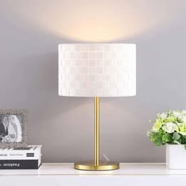 Ramiro 66-inch Drum Shade Metal Bedside Table Lamp Gold