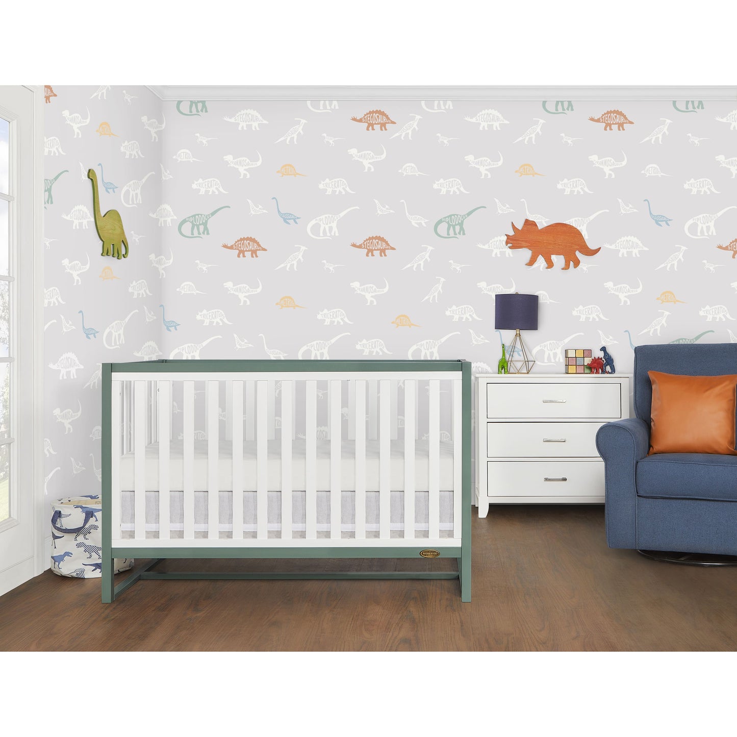 Arlo 5 in 1 Convertible Crib - Jungle Green