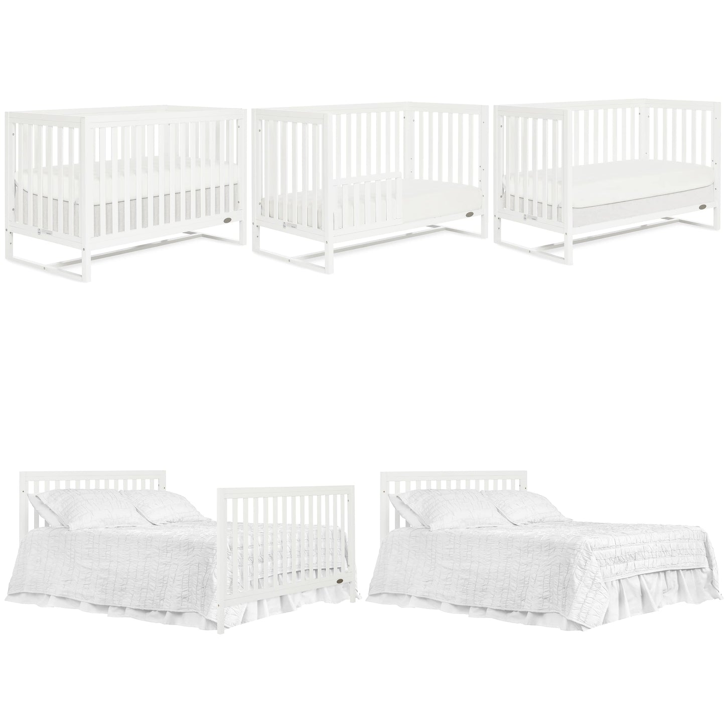 Arlo 5 in 1 Convertible Crib - White