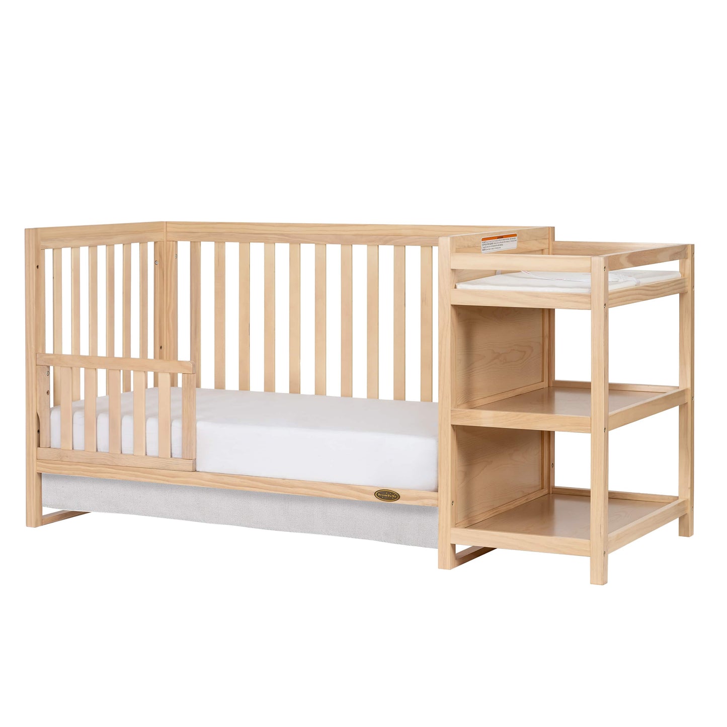 Milo 5 in 1 Convertible Crib and Changing Table - Vintage White Oak