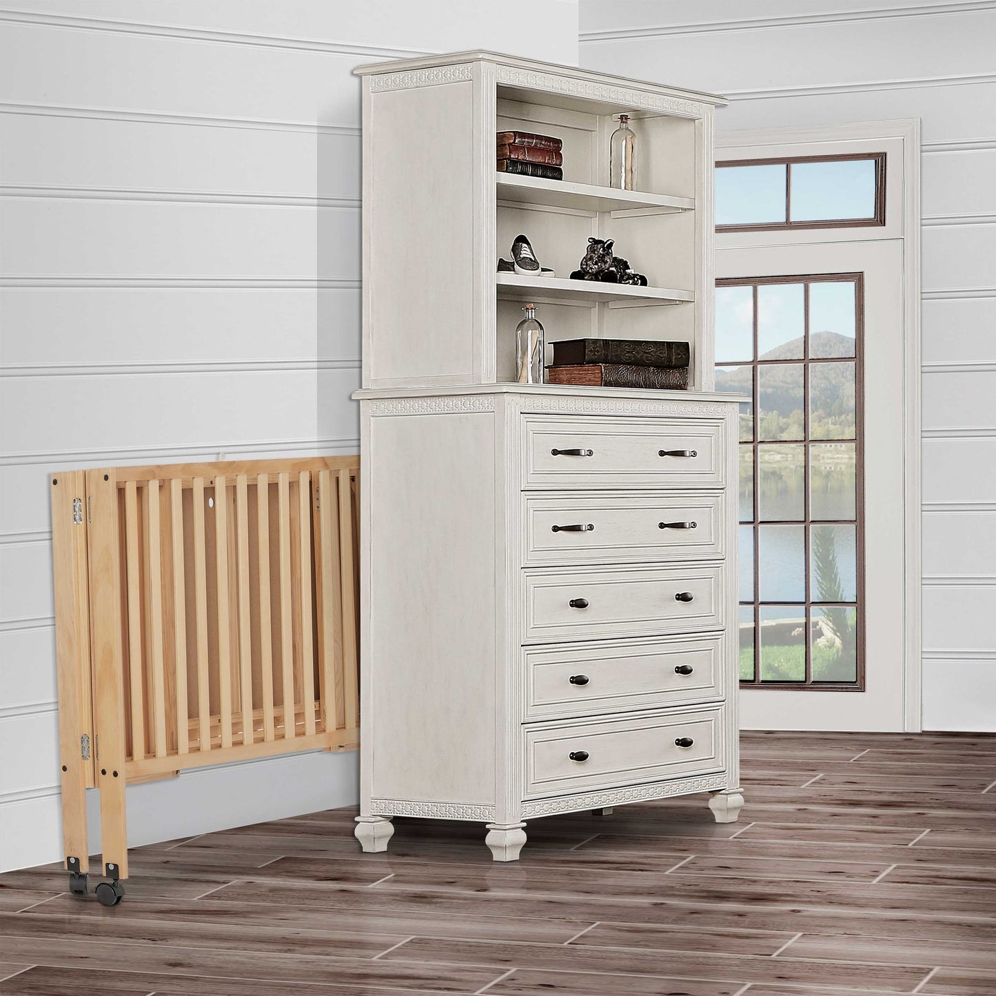 Quinn Full Size Folding Crib - Natural