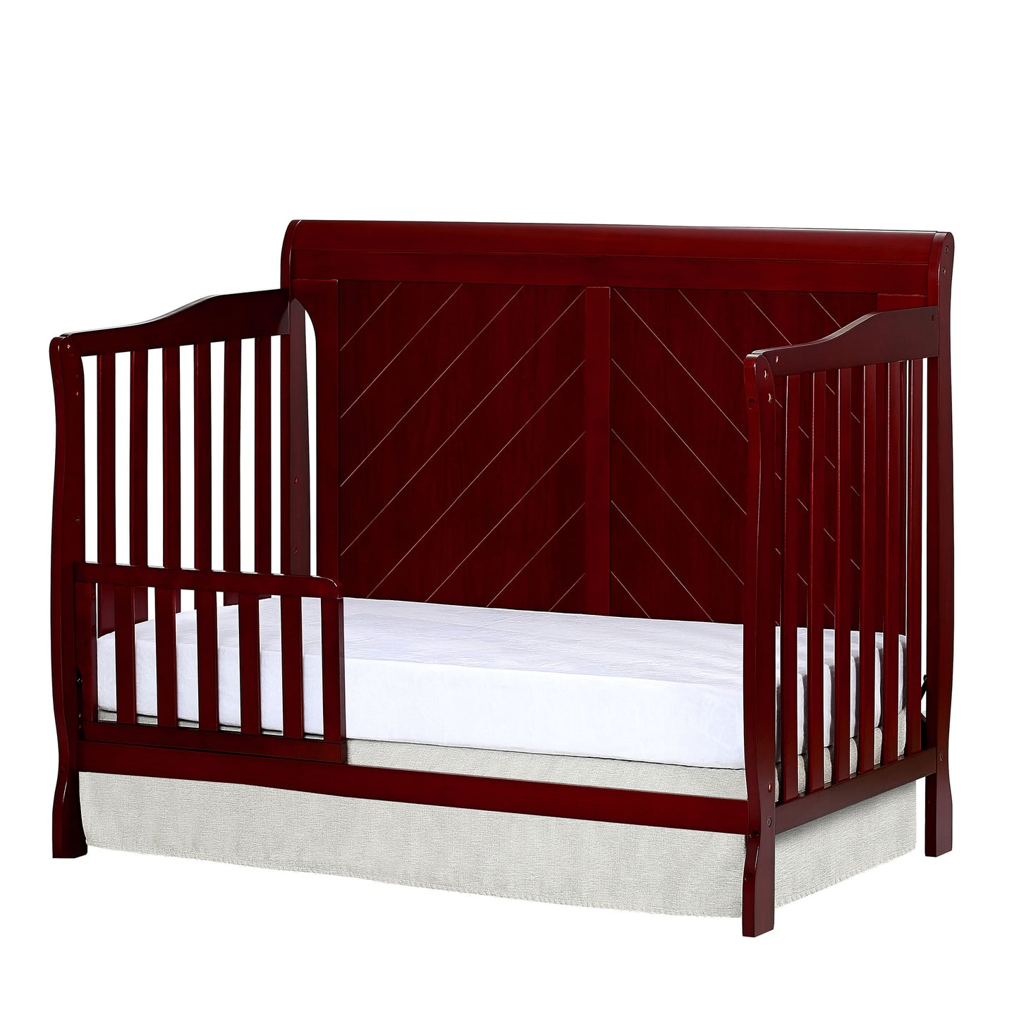 **Ashton Full Panel 5 in 1 Convertible Crib - Cherry**