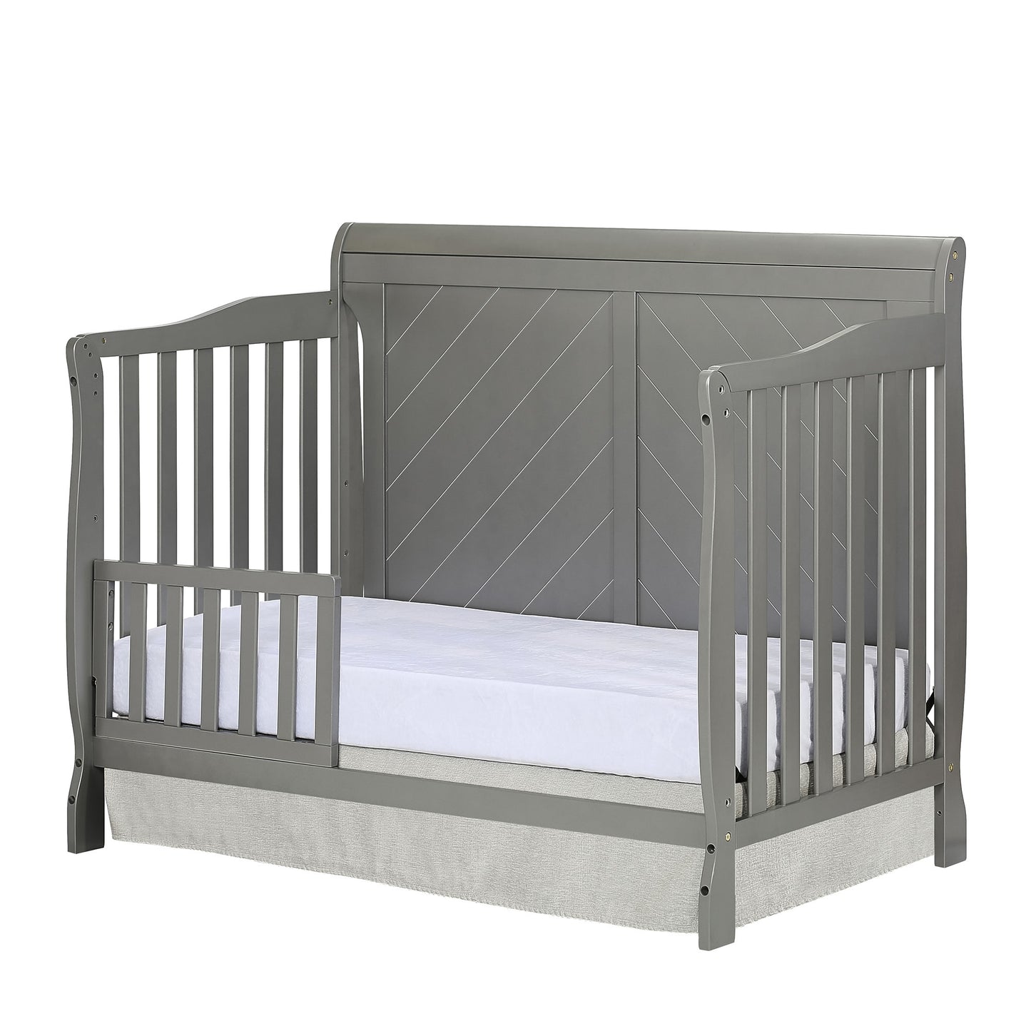 **Ashton Full Panel 5 in 1 Convertible Crib - Storm Grey**