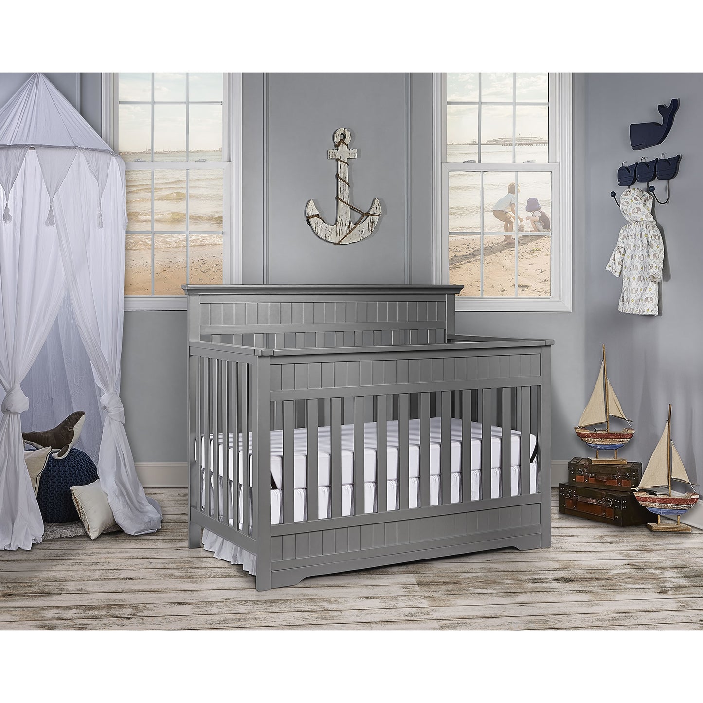 **Chesapeake 5 in 1 Convertible Crib - Storm Grey**