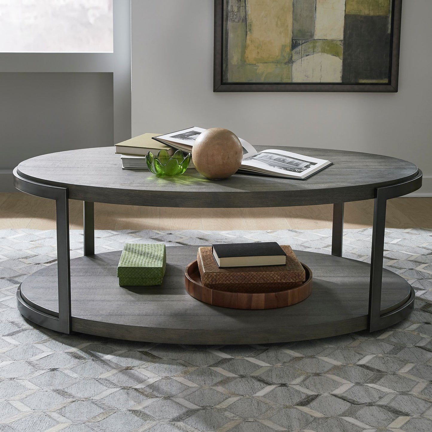 Modern View oval cocktail table
