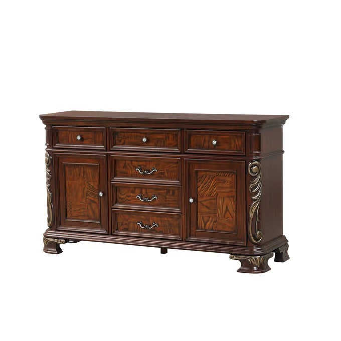 Miranda Series 9 Piece Dining Set Cherry Finish