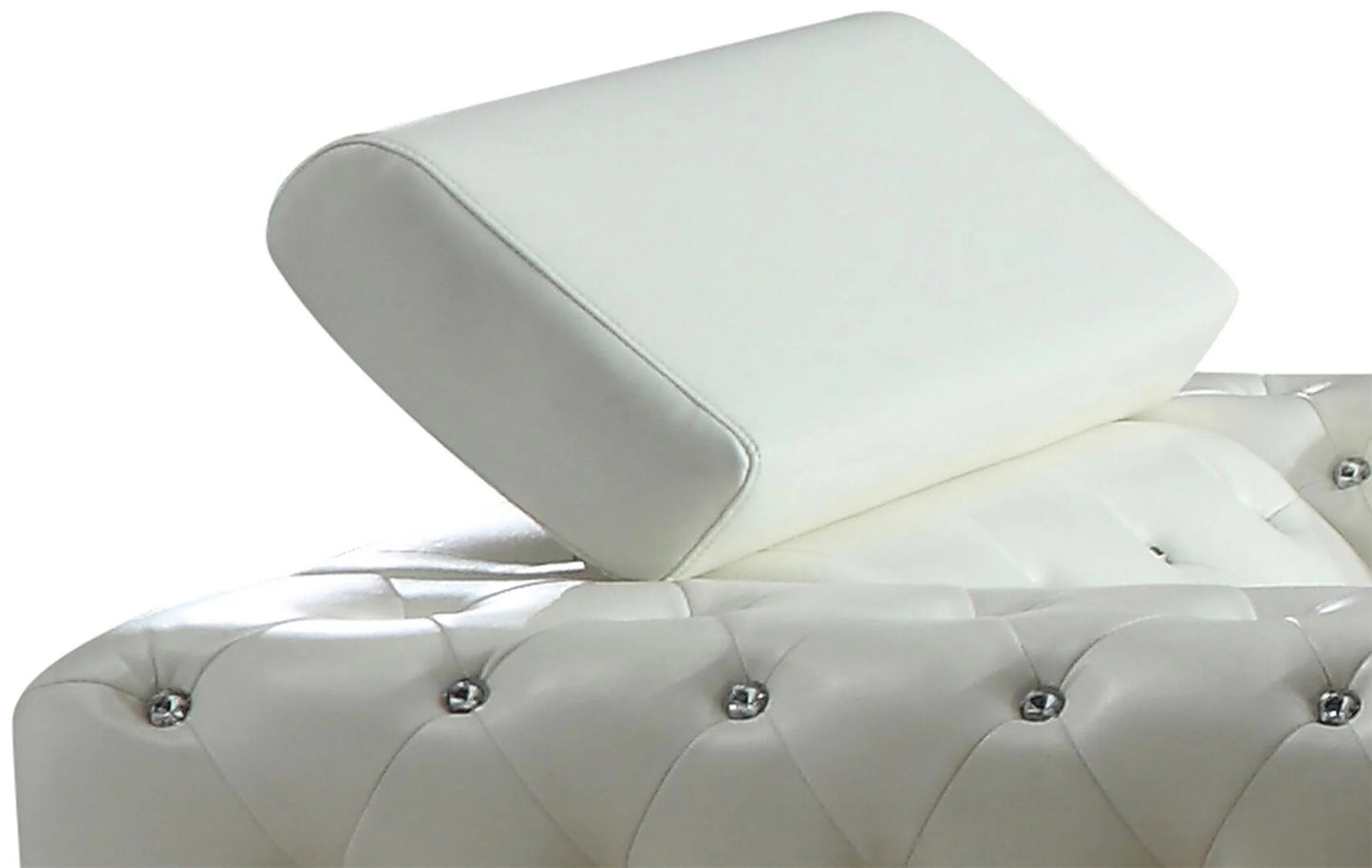 Charlise Series White Faux Leather Sofa Set 3 Piece Set