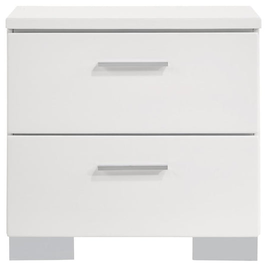 Felicity 2-drawer Nightstand Glossy White