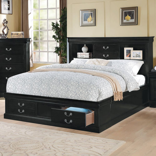 5 Piece Louis Philippe III Queen Bed with Storage Bedroom Set