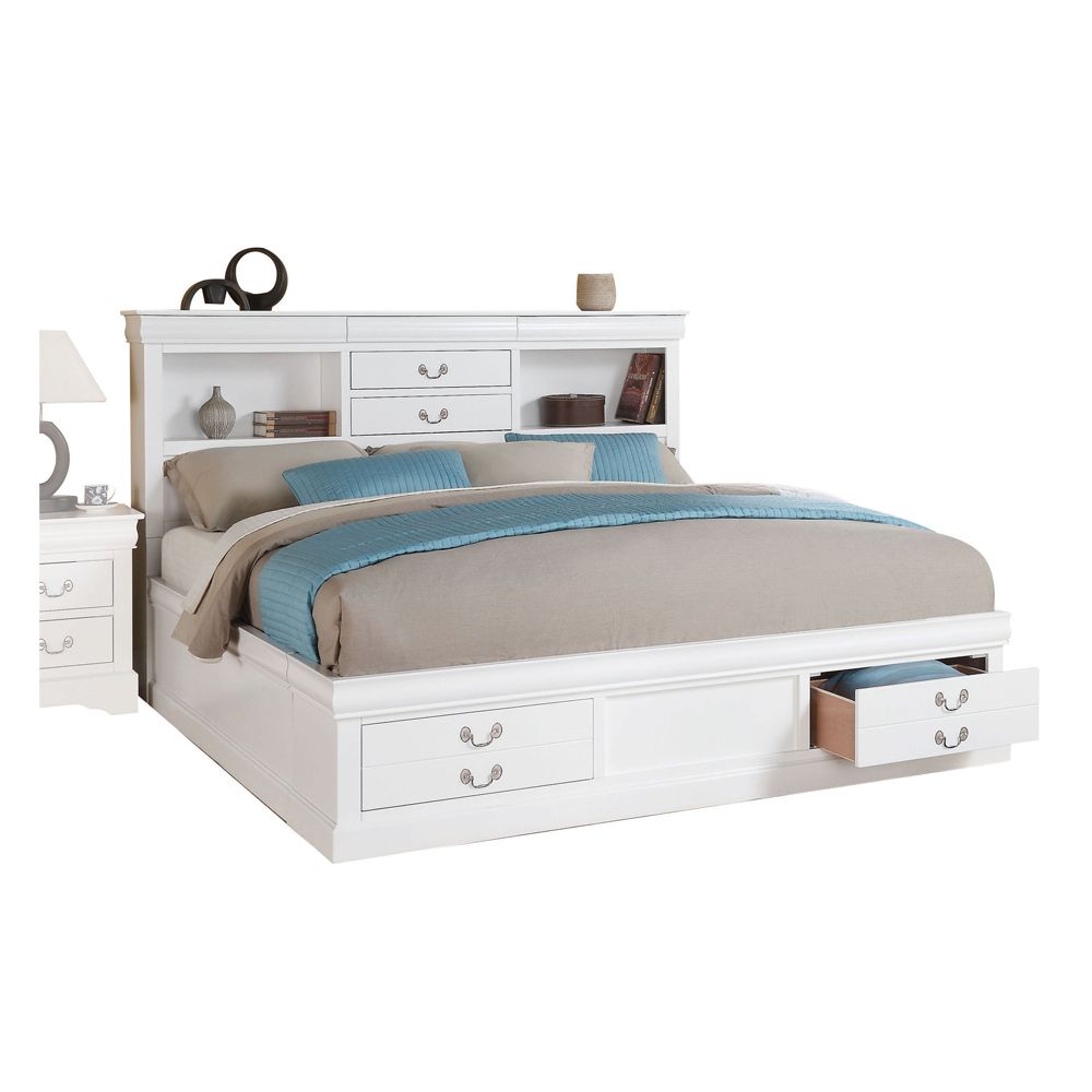 5 Piece Louis Philippe III Queen Bed with Storage Bedroom Set