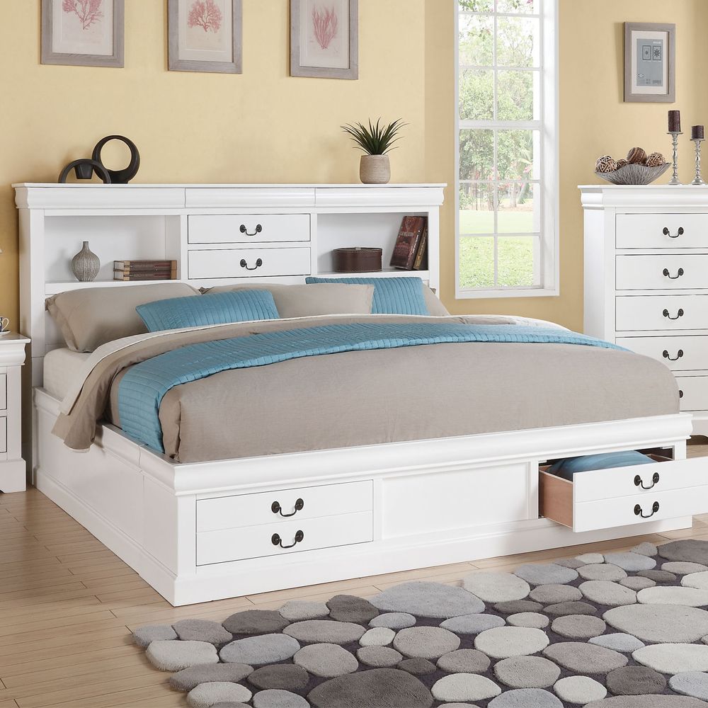 5 Piece Louis Philippe III Queen Bed with Storage Bedroom Set