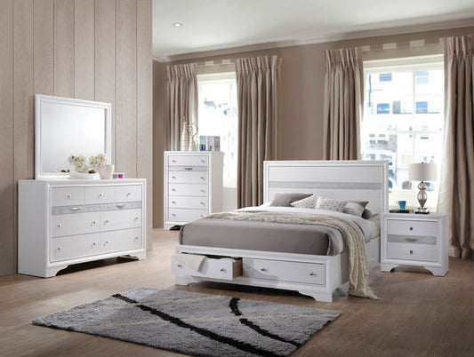 5 Piece Naima Queen Bed with Storage Bedroom Set