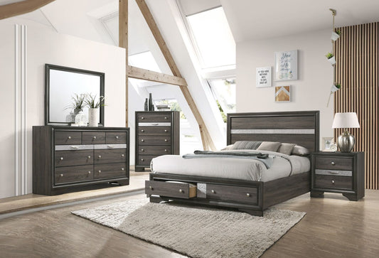 5 Piece Naima Queen Bed with Storage Bedroom Set