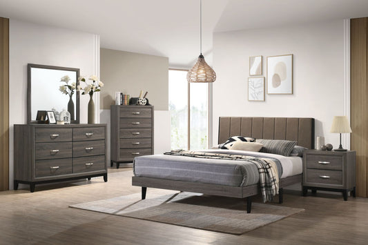 Valdemar 5 Piece Queen Bedroom Set in Weathered Grey