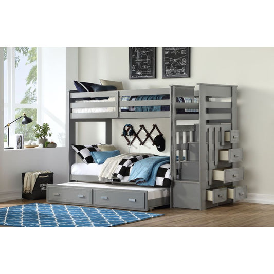 Allentown Twin/Twin Bunk Bed & Trundle Gray Finish