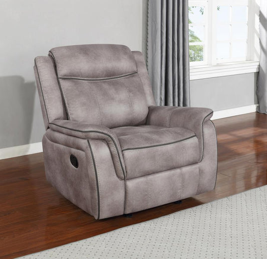 Lawrence Upholstered Tufted Back Glider Recliner