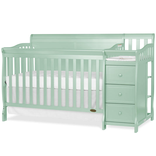 5 in 1 Brody Full Panel Convertible Crib with Changer - Mint