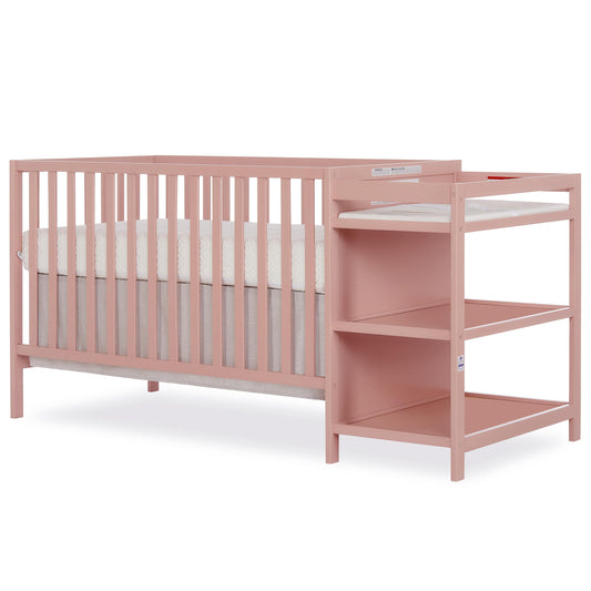 Synergy 3 in 1 Convertible Crib and Changer - Dusty Pink