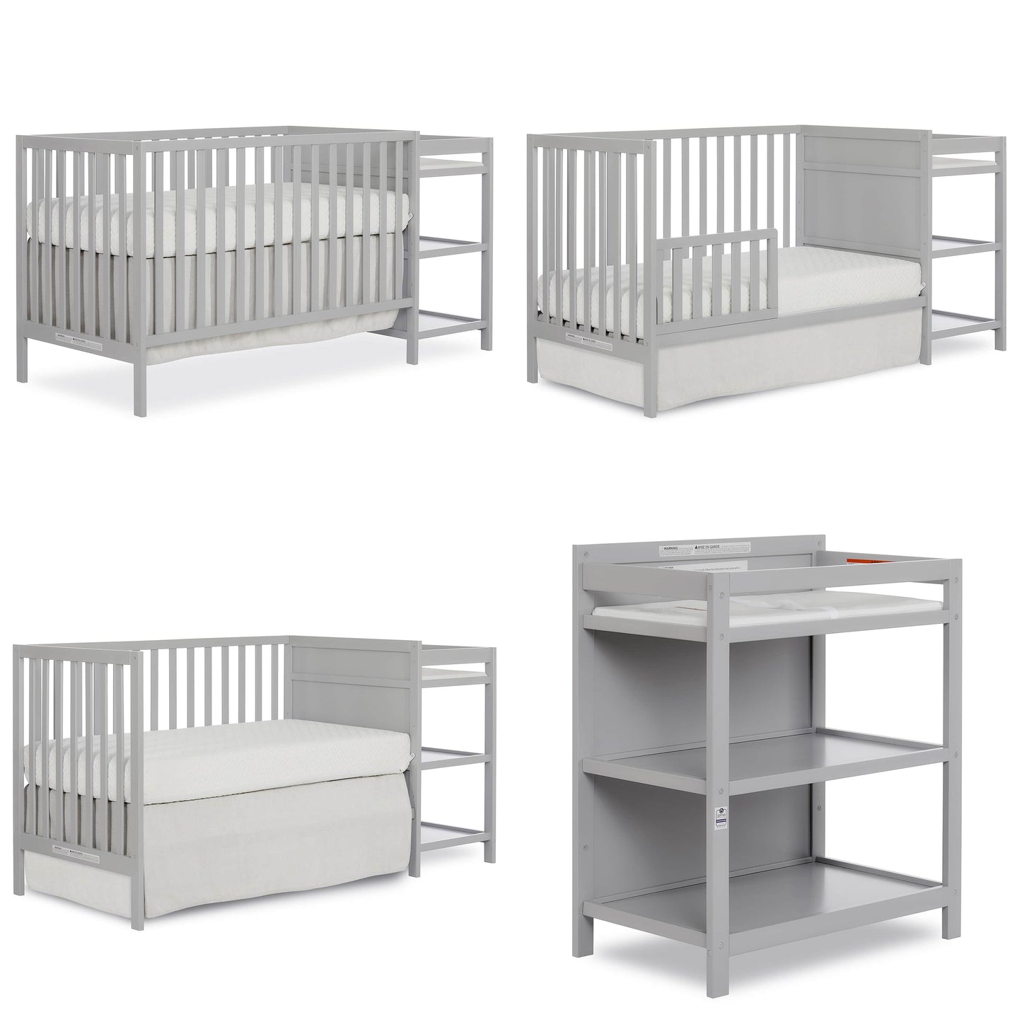 Synergy 3 in 1 Convertible Crib and Changer - Pebble Grey