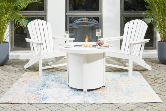 Sundown Treasure Fire Pit Table and 2 Chairs (White)