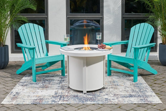Sundown Treasure Fire Pit Table and 2 Chairs (Turquoise)