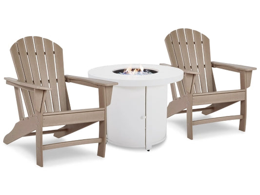 Sundown Treasure Fire Pit Table and 2 Chairs (Driftwood)