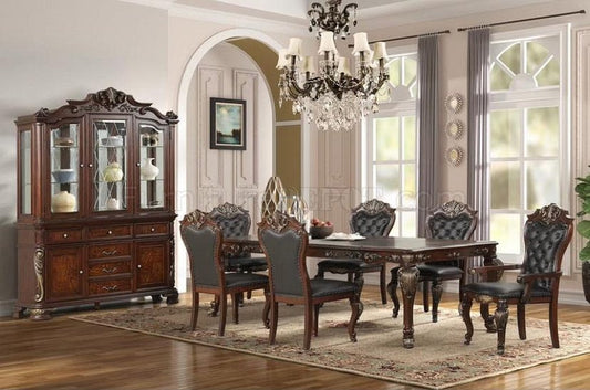 Miranda Series 9 Piece Dining Set Cherry Finish