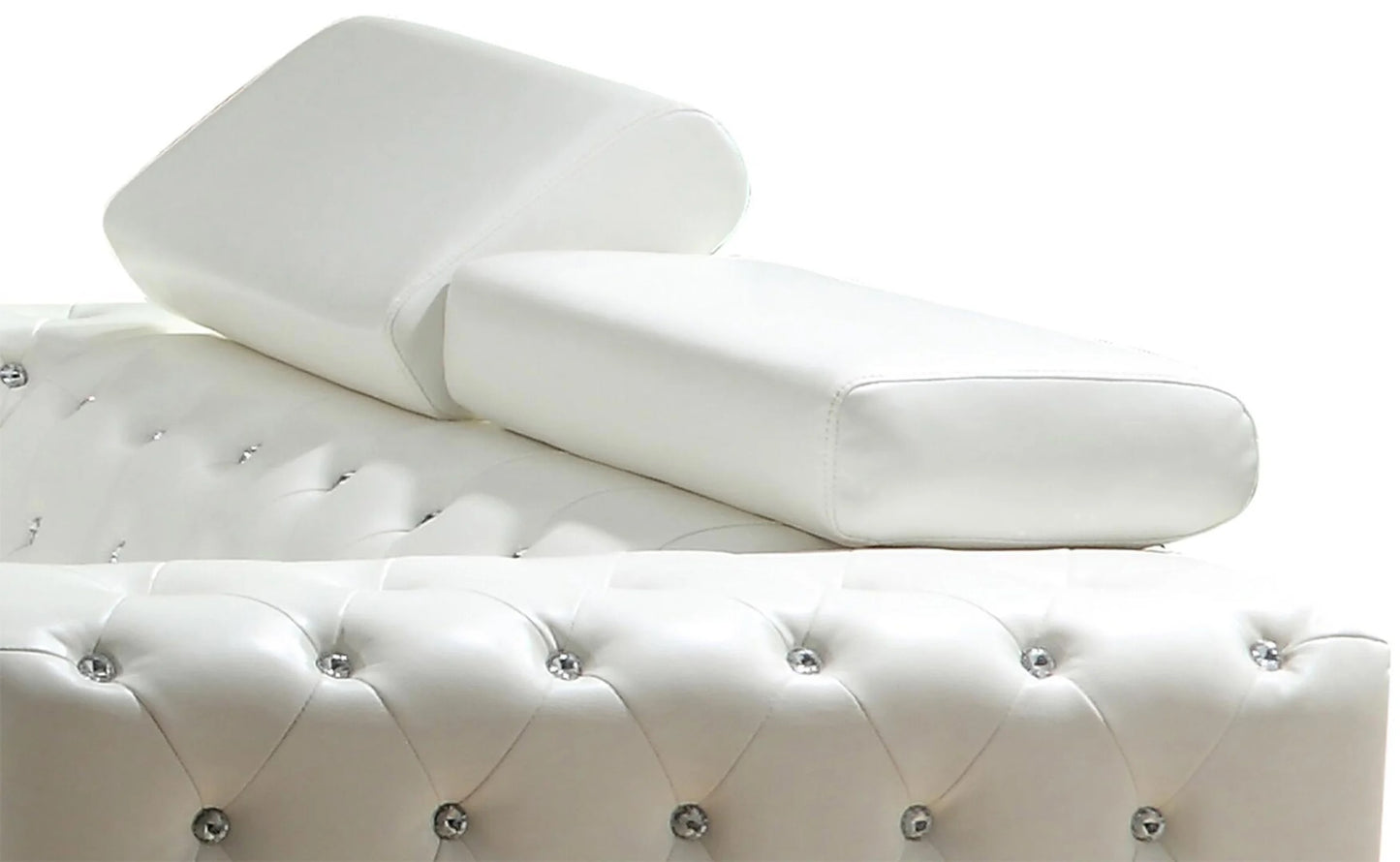 Charlise Series White Faux Leather Sofa Set 3 Piece Set